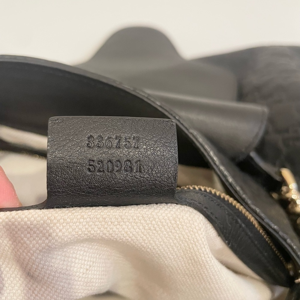 Gucci Black Leather Emily Medium Guccissima Shoulder Bag - Picture 12 of 15